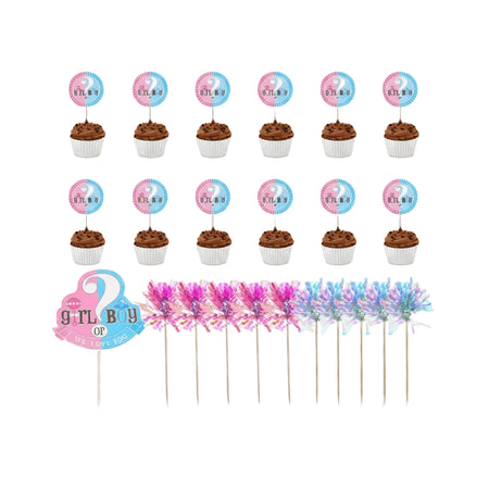 Gender Reveal Cupcake Toppers