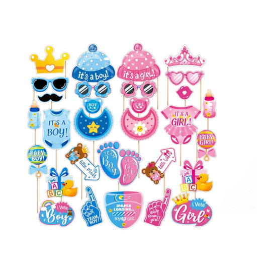 Gender Reveal Photo Booth Props